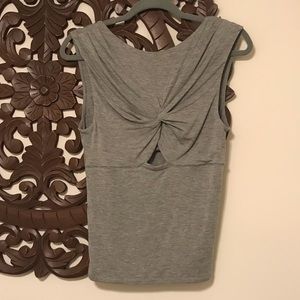 Free People Keyhole gray fitted top size Medium